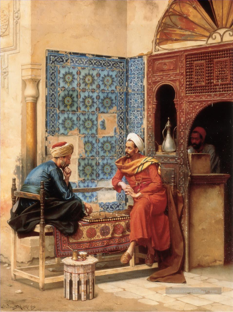 Le jeu d’échecs Ludwig Deutsch Orientalism Araber Peintures à l'huile
